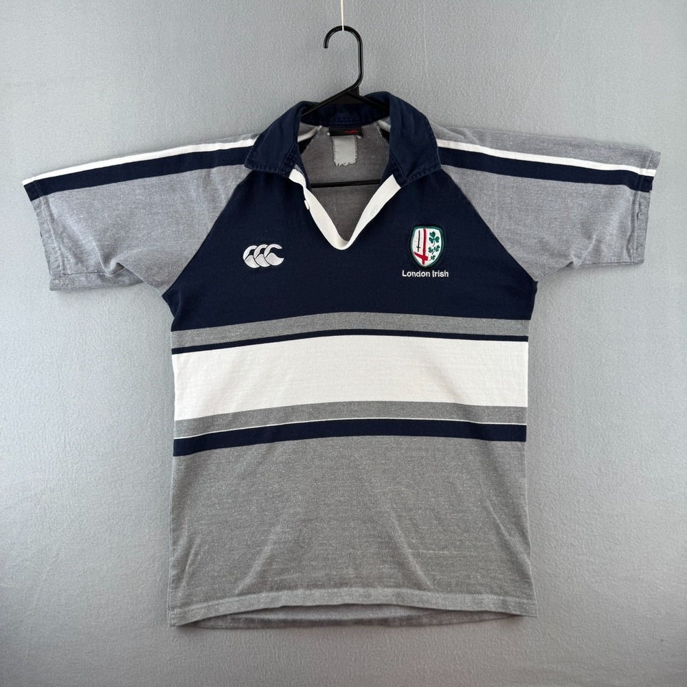 Canterbury London Irish Rugby Jersey Mens Large Cotton Short Sleeve Polo Patch‎